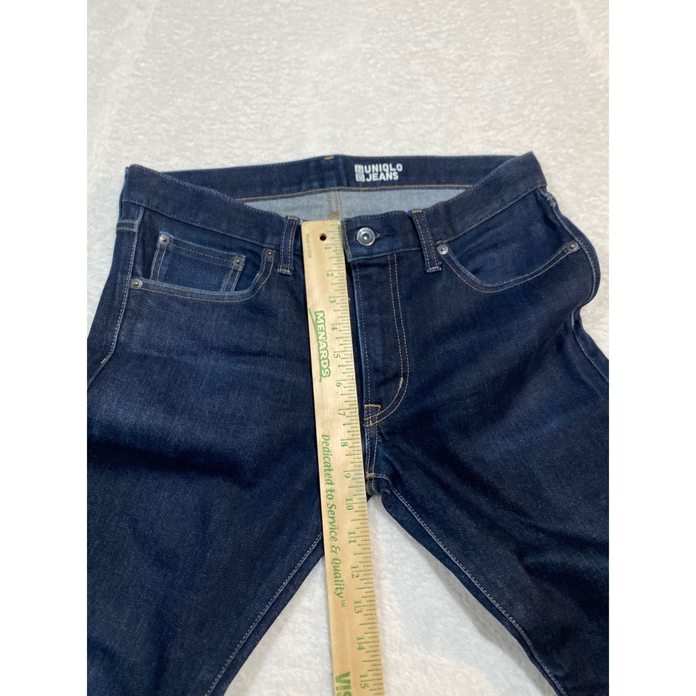 Uniqlo Mens Slim Fit Selvedge Jeans Indigo Blue Stretch 31x32 321-160114 - Picture 5 of 11